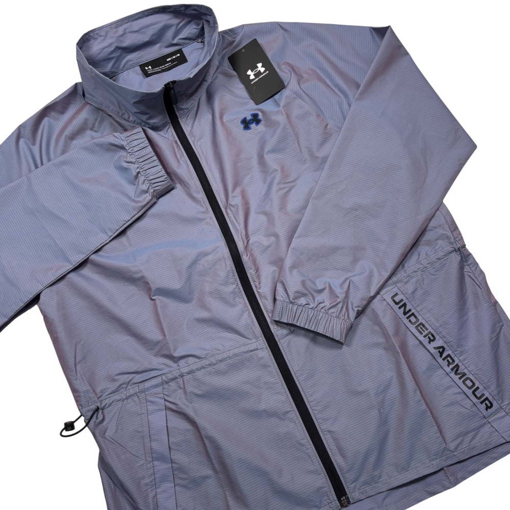 NEW‎ Under Armour Woven Iridescent Jacket Women M Blue Gray Lightweight MSRP $80